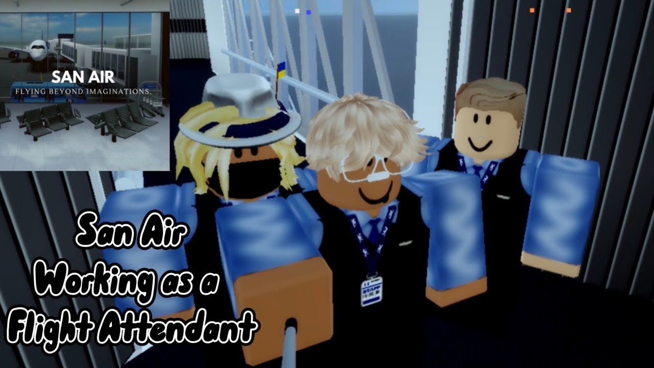 San Air Roblox || Flight Attendant POV || Husky Edits