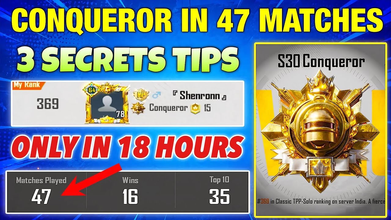 😱 47 Matches Diamond to Conqueror🔥 | 3 Secret Tricks You MUST Know Before New Season!