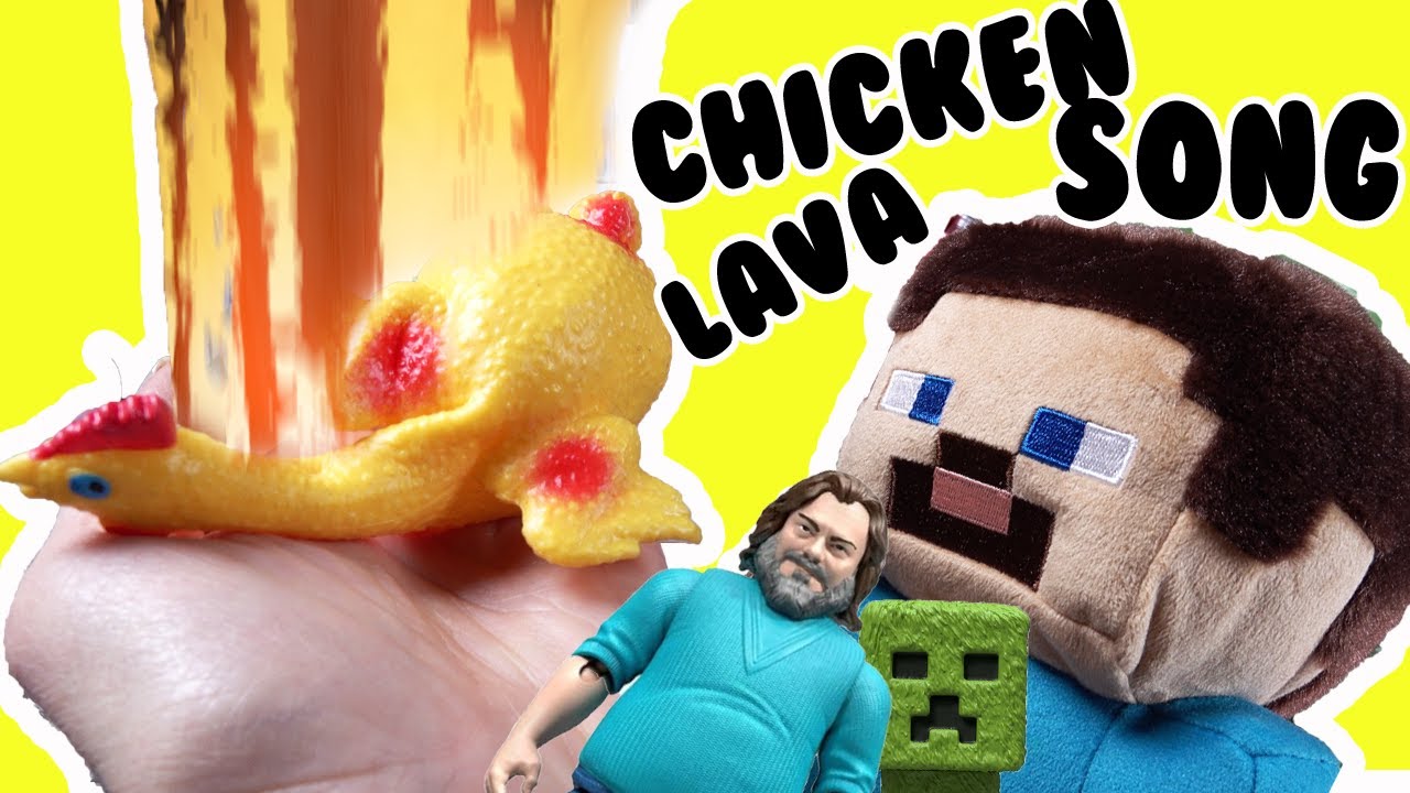 Minecraft Movie Chicken LAVA Song with Steve, Dennis, Mobs at the House!