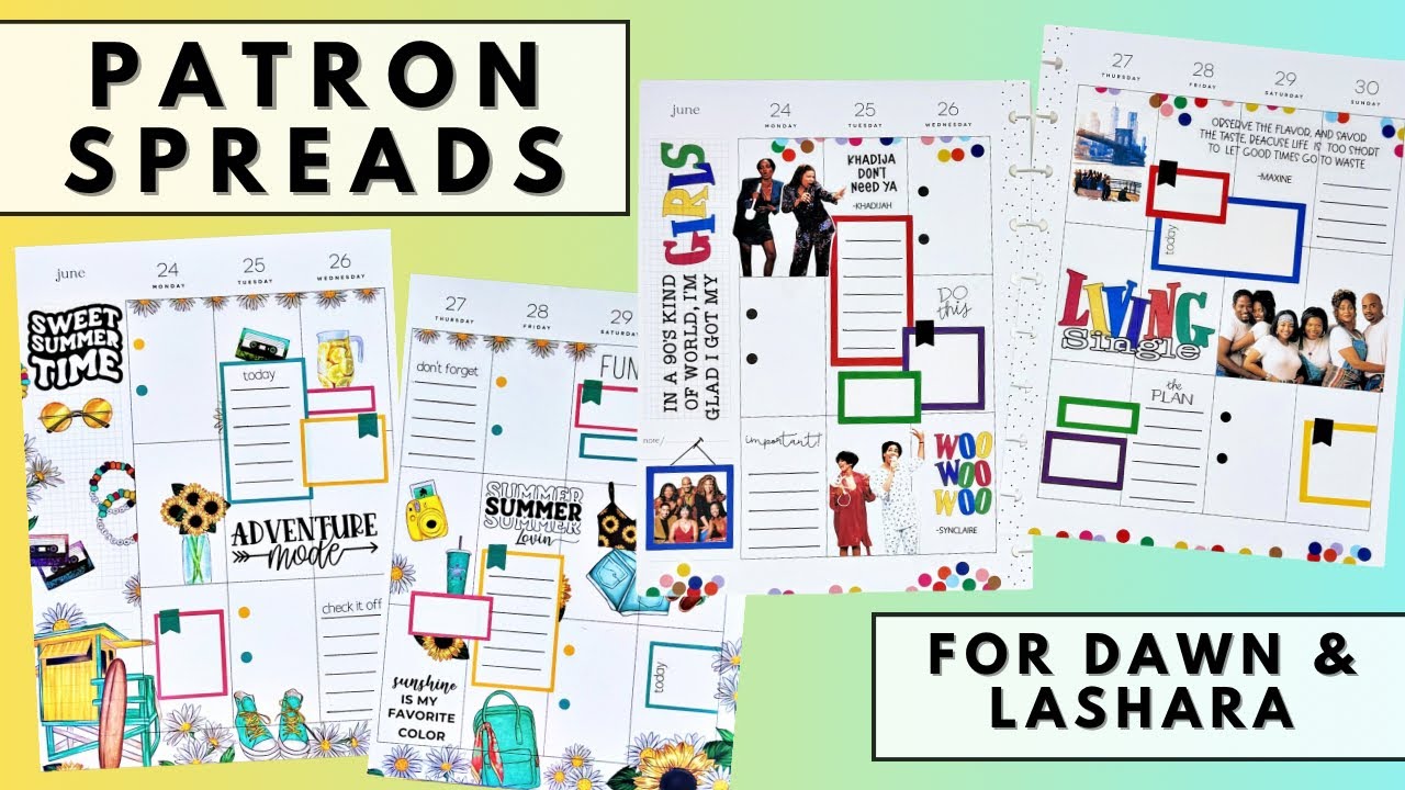 PLAN WITH ME | PATRON SPREADS FOR DAWN & LASHARA | THE HAPPY PLANNER