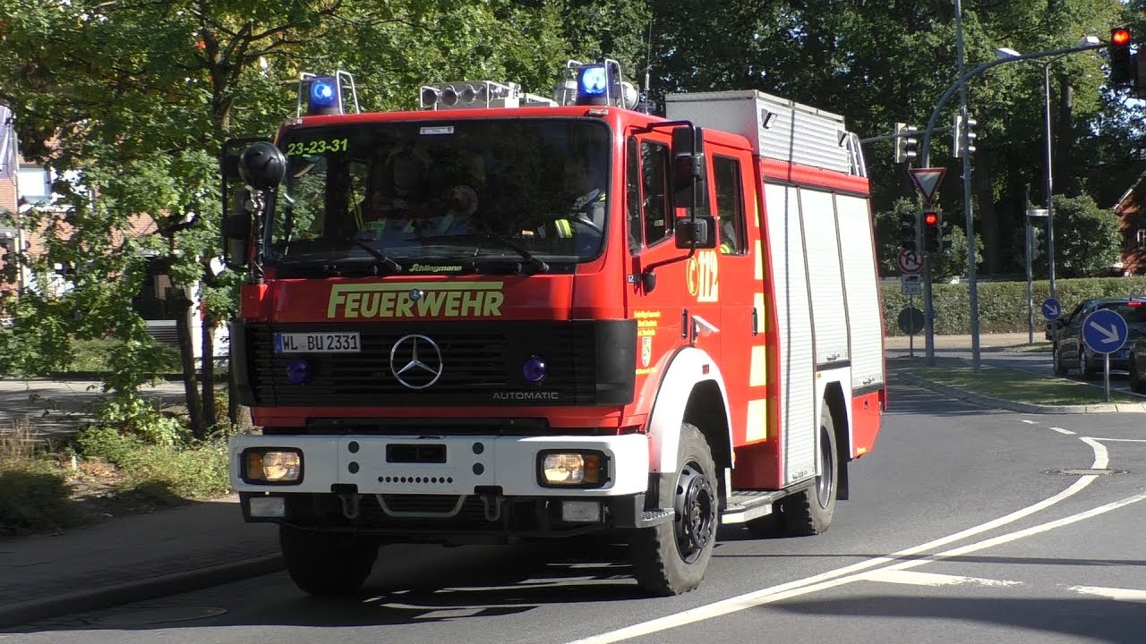 (Feuer in Krankenhaus) Einsatzfahrten Feuerwehr Buchholz+Johanniter Lkr Harburg