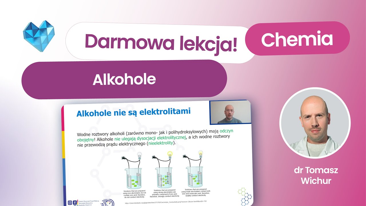 Alkohole &ndash; matura chemia 2026+ Kurs maturalny z chemii Biomedica