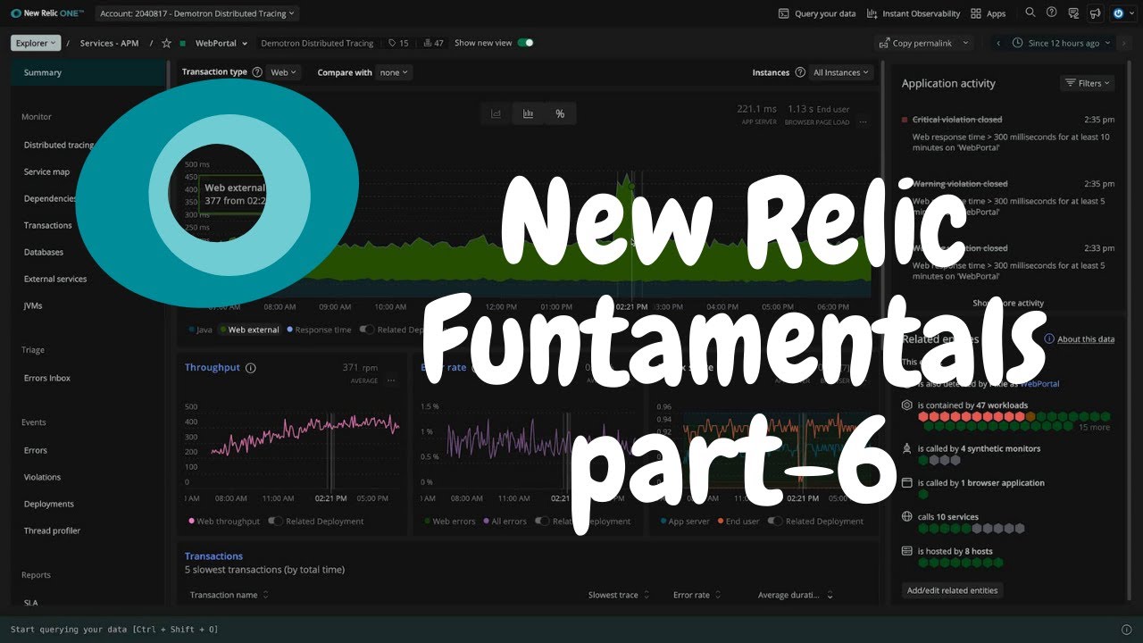 New Relic Fundamentals Platform Training Part - 6