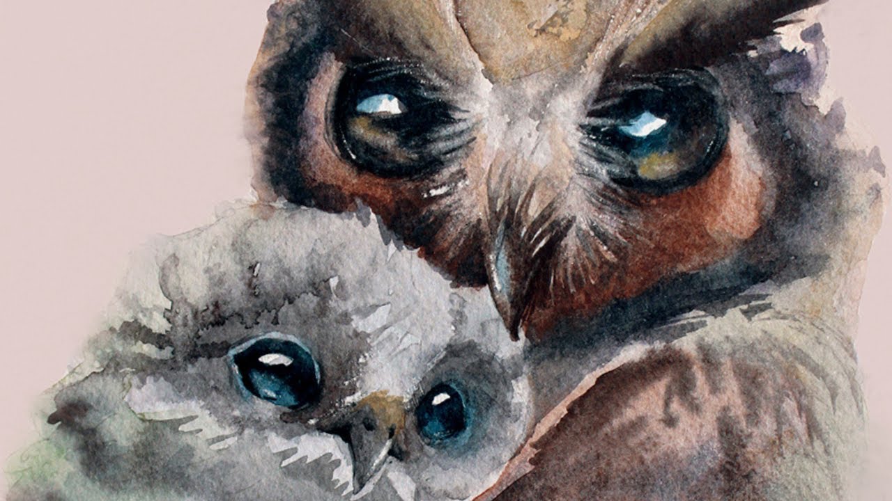 Owls in Watercolor {REAL TIME} | Corujinhas em Aquarela {TEMPO REAL}