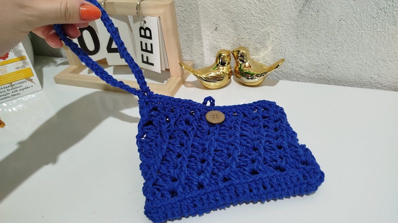 Bolsa de crochê carteira em Relevo com barbante fácil rápida passo a passo@LindalraBolsasemBarbante 