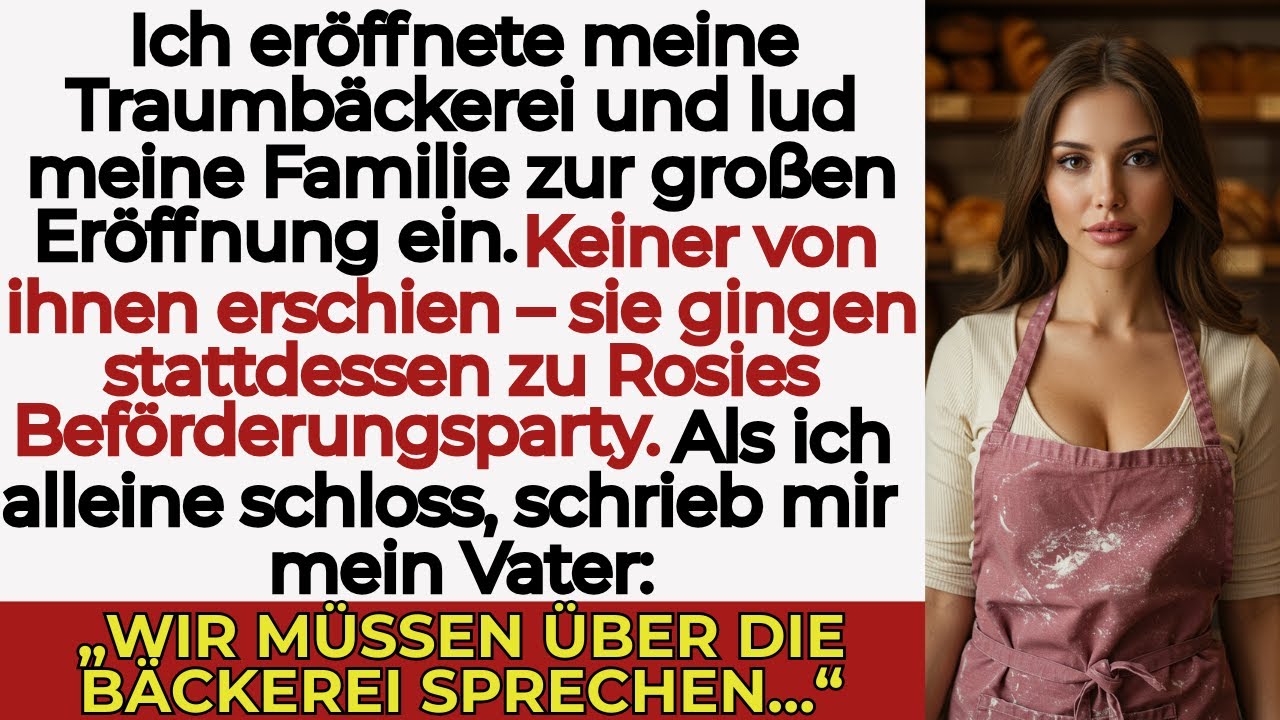 Meine Familie ignorierte die Eröffnung meiner Bäckerei—bis ich von der Party meiner Schwester erfuhr