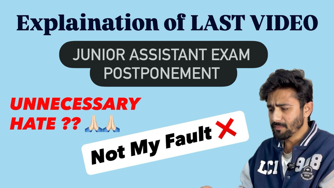 JKSSB Answerable Now | JUNIOR ASSISTANT Exam POSTPONED | Why So Much Hate? | Baseless Attacks 