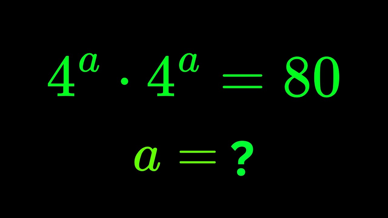 Germany | Can You Solve for a? | Exponential equation