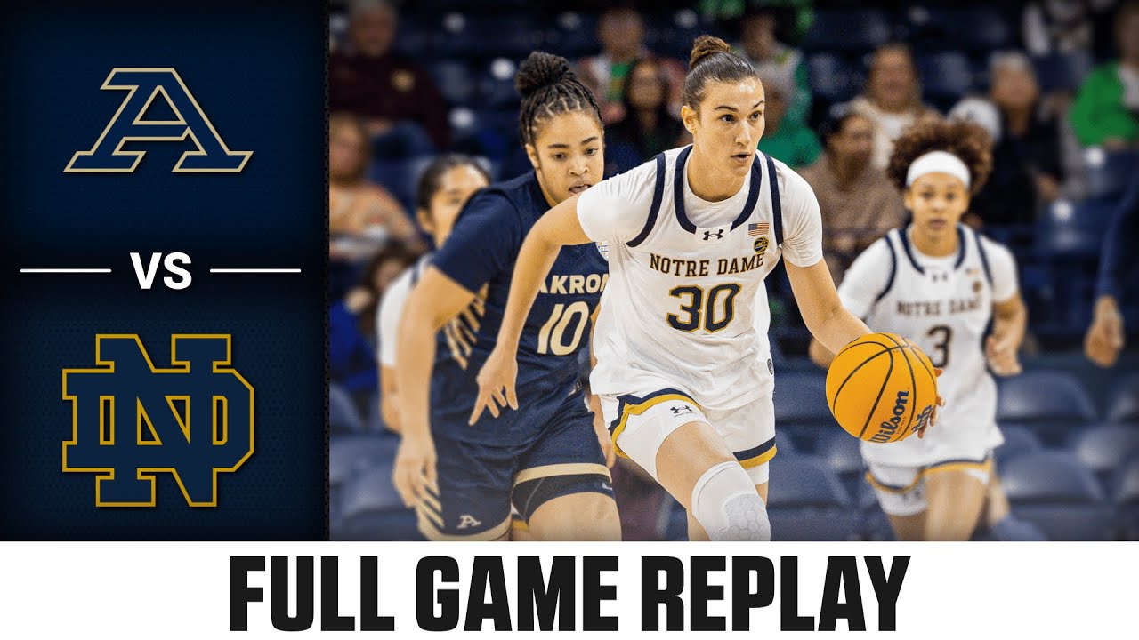 Akron vs. Notre Dame Full Game Replay | 2025-26 ACC Women's Basketball