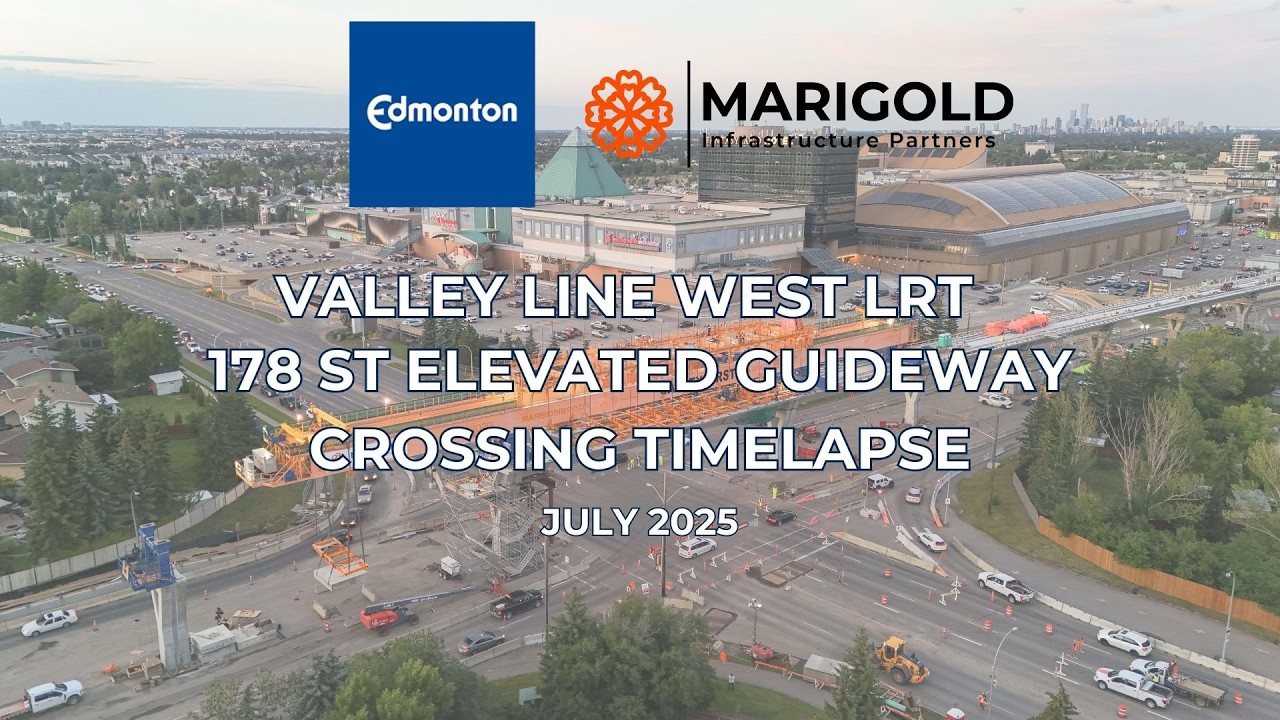 178 Street and 87 Avenue Elevated Guideway Crossing Timelapse