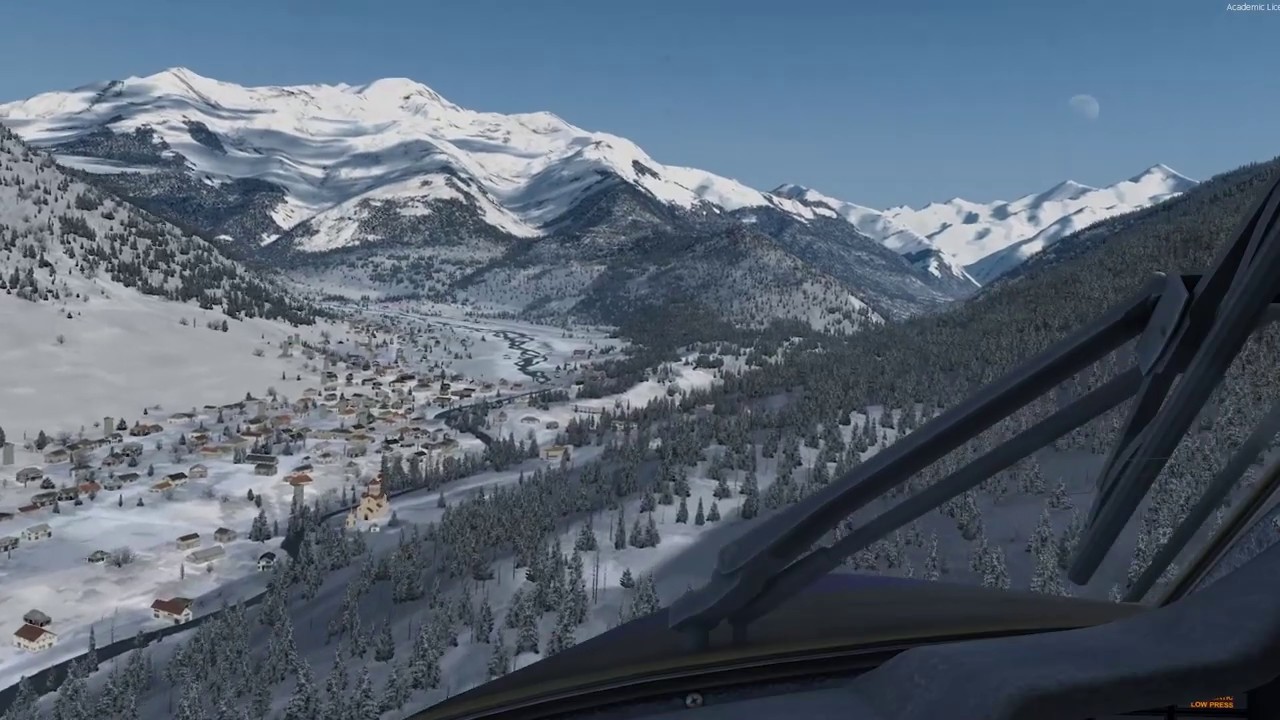[P3Dv4] Winter Approach into Mestia, Georgia (Double Speed)