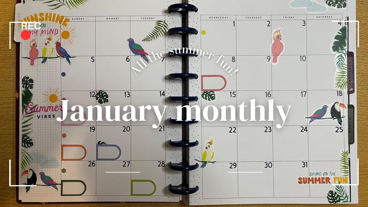 January monthly Plan with me| The Happy Planner| Summer themed