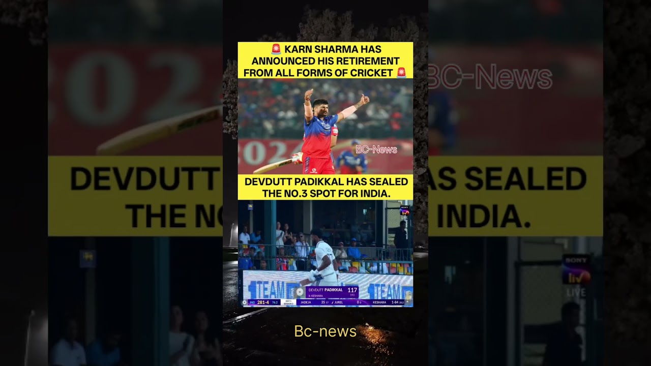 DEVDUTT PADIKKAL HAS SEALED THE NO.3 SPOT FOR INDIA.