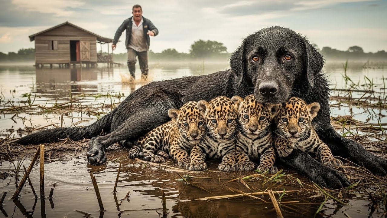 O Cachorro Dele Desapareceu no Meio da ENCHENTE — 3 Dias Depois Voltou com quatro Filhotes de ONÇA