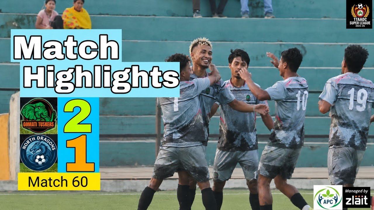 Highlights | Gomati Tuskers & North Dragons | Match 60 | TTAADC SUPER LEAGUE SEASON 2 | 2025-26