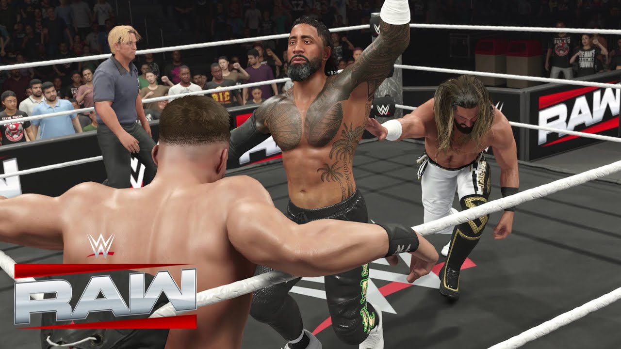 WWE 2K25 - SETH ROLLINS VS AUSTIN THEORY VS JEY USO WORLDWIDE #1 CONTENDERS MATCH [RAW]