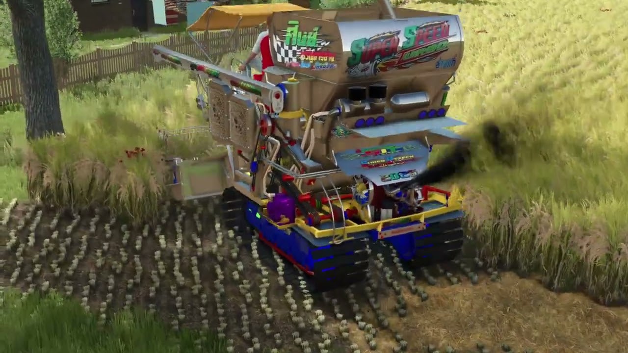 รถเกี่ยวศิษญ์เจริญการช่าง 2025 เกี่ยวข้าวไทยในเกม FARMING SIMULATOR 25