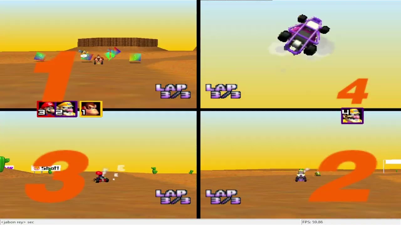 Mario kart 64 - 4VS Kaillera - Match 88