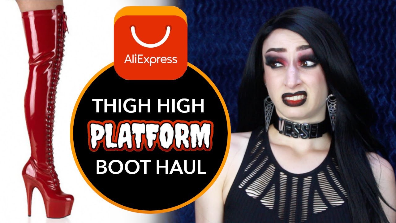 ALIEXPRESS THIGH HIGH PLATFORM BOOT HAUL & TRY ON 👢