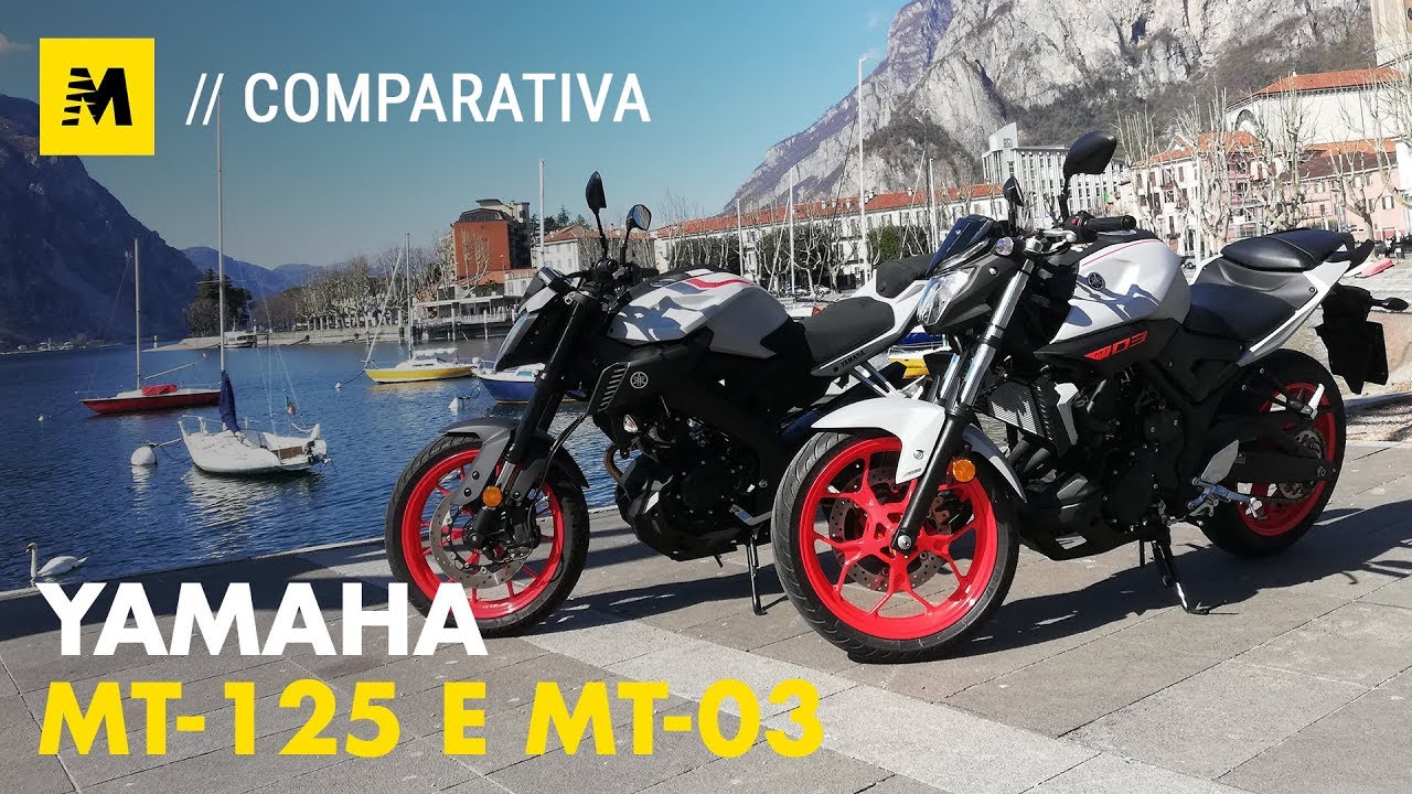 Yamaha MT-125 e MT-03 | TEST: confronto pazzo! [ENGLISH SUB]