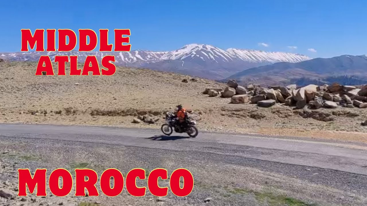 Morocco. Middle Atlas. Road N29. Motorcycle adventure on AJP PR7.