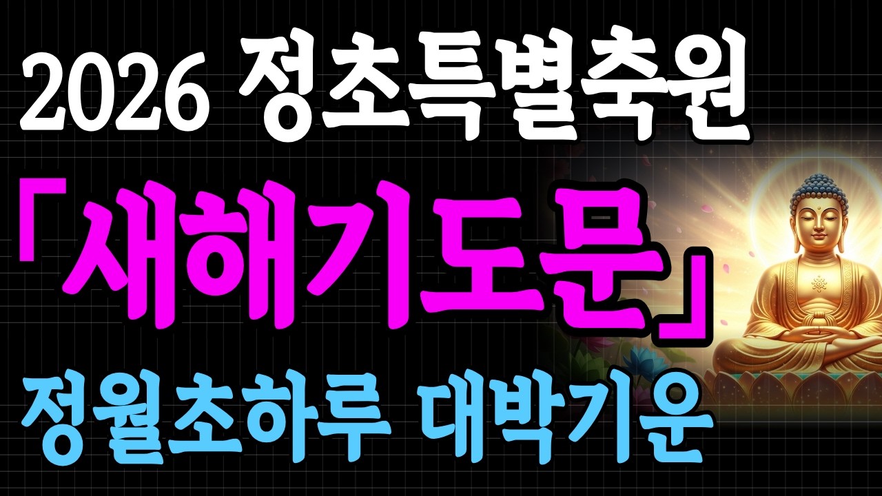 정월초하루 새해기도ㅣ오늘들으면 1년복이 열립니다#정초기도 #정월초하루#새해기도#2026년운세 #가족축원#업장소멸 #자식운#손주운#가족안녕#부처님말씀#정초축원문#1년운세 #불교유튜브