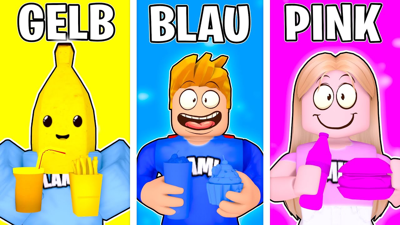 Roblox, ABER NUR die FARBE ESSEN die man TRÄGT!
