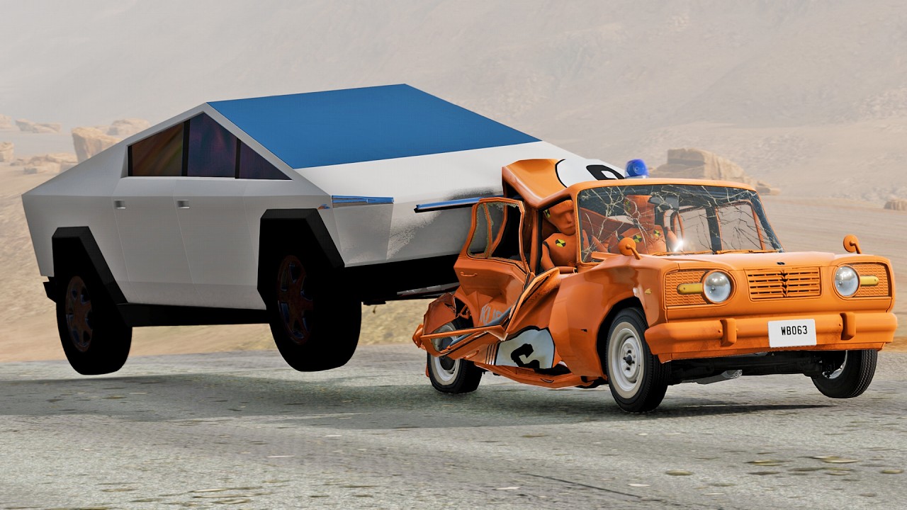 Cars vs Cybertruck #33 - BeamNG Drive | xxbdmnxx