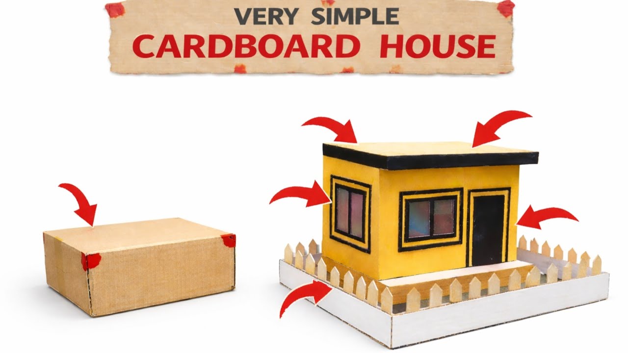 Cardboard Mini House Model Project | Easy School Project DIY
