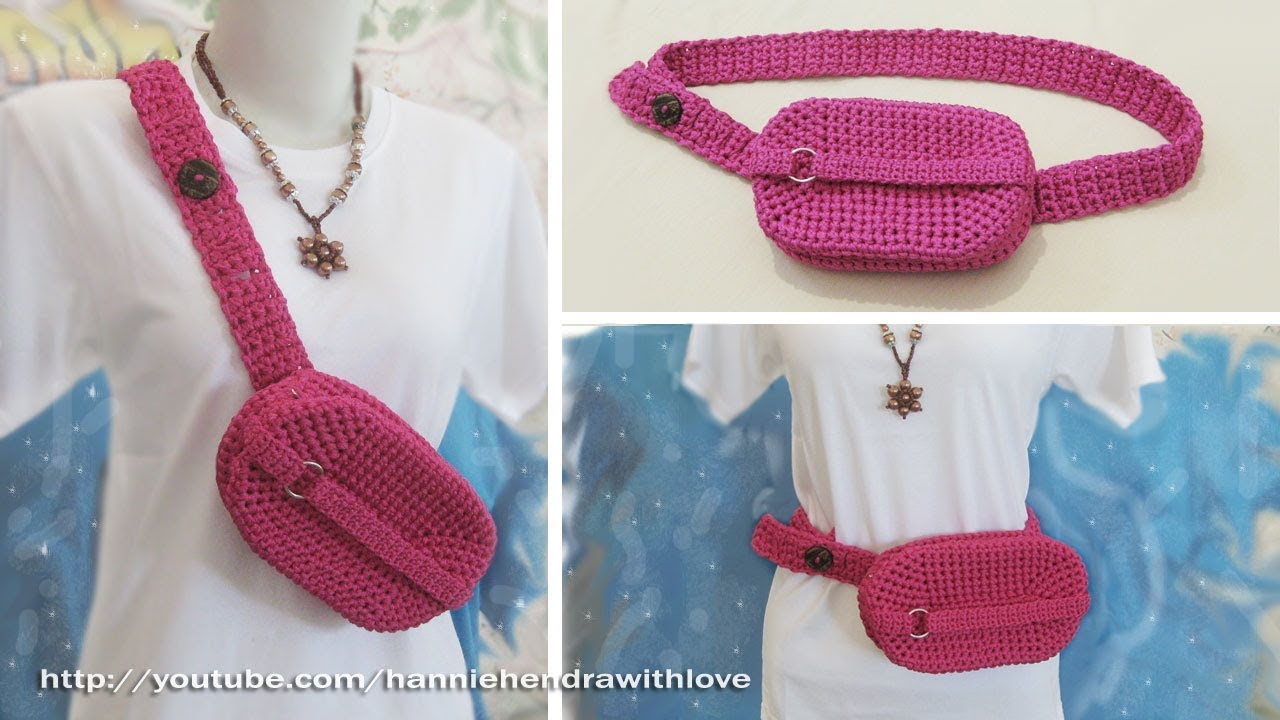 Crochet || Tutorial Waist Belt Crochet Bag - Tas Pinggang Rajut