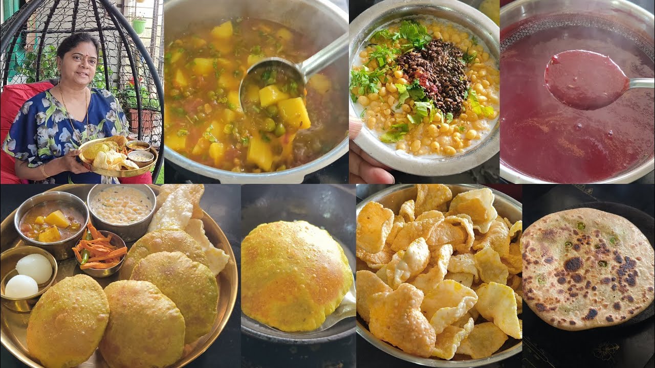 tasty healthy +Breakfast🍱beetroot soup🌺matar ki puri🌺boondi raita🌺aloo tamatar ki sabzi🌺matar parata