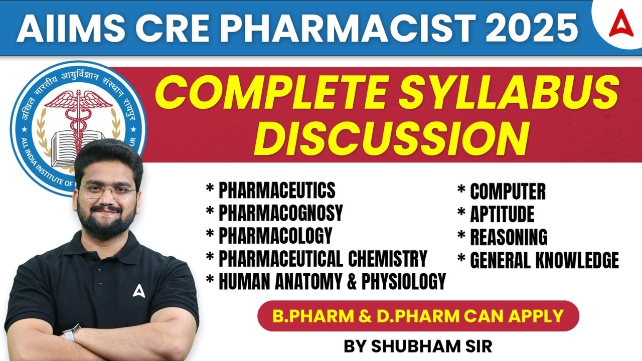 AIIMS CRE Pharmacist 2025 | Complete Syllabus Discussion | By Shubham Sir