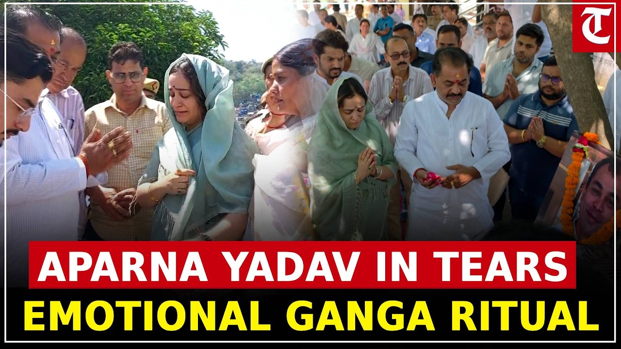 Aparna Yadav Seen Crying During Asthi Visarjan in Ganga