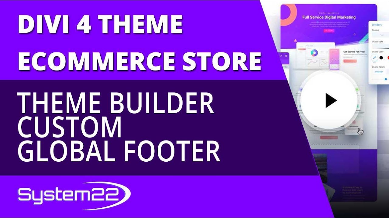 Divi 4 Ecommerce Theme Builder Custom Global Footer 😎