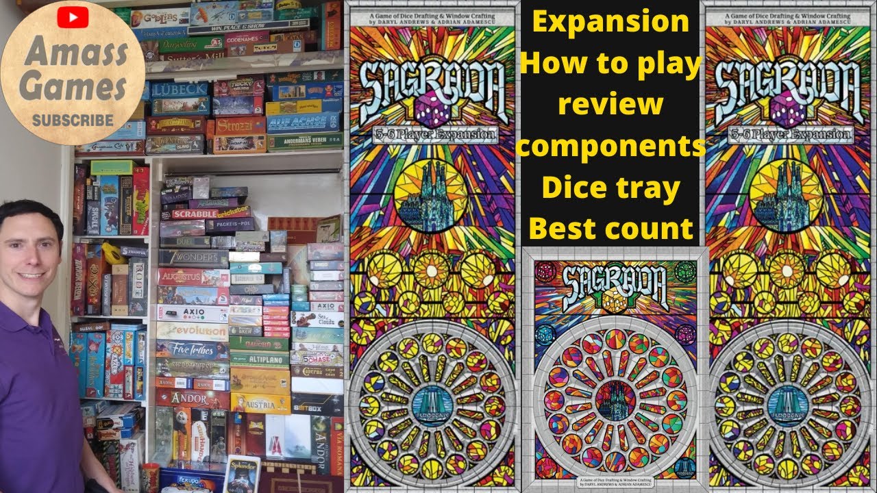 Sagrada expansion how to play 5-6 player private dice rules AmassGames board game review #spiel