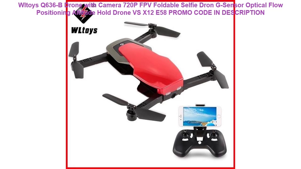 Free Shipping  Wltoys Q636-B Drone with Camera 720P FPV Foldable Selfie Dron G-Sensor Optical Flow