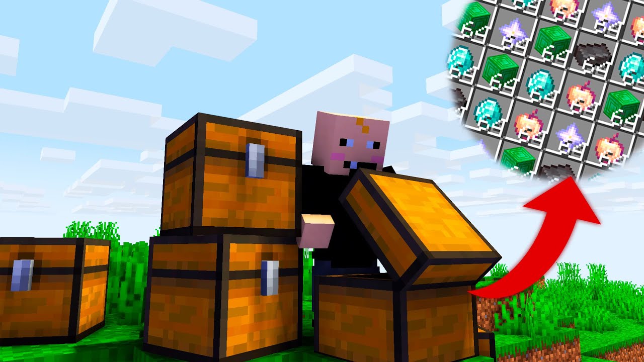 😱Minecraft, ¡pero AL TIRAR ITEMS consigo COFRES CHETADOS!