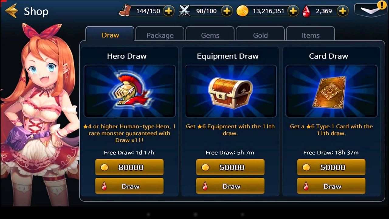 Grand Chase M - Hero Draw 10+1 - 5x in a row