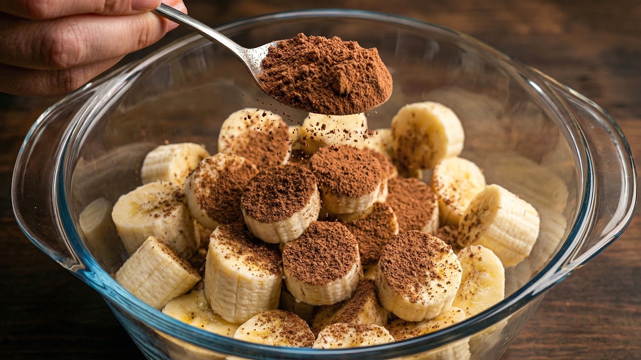 My Family Trick! Only banana and cocoa?! The most amazing dessert in 5 minutes!