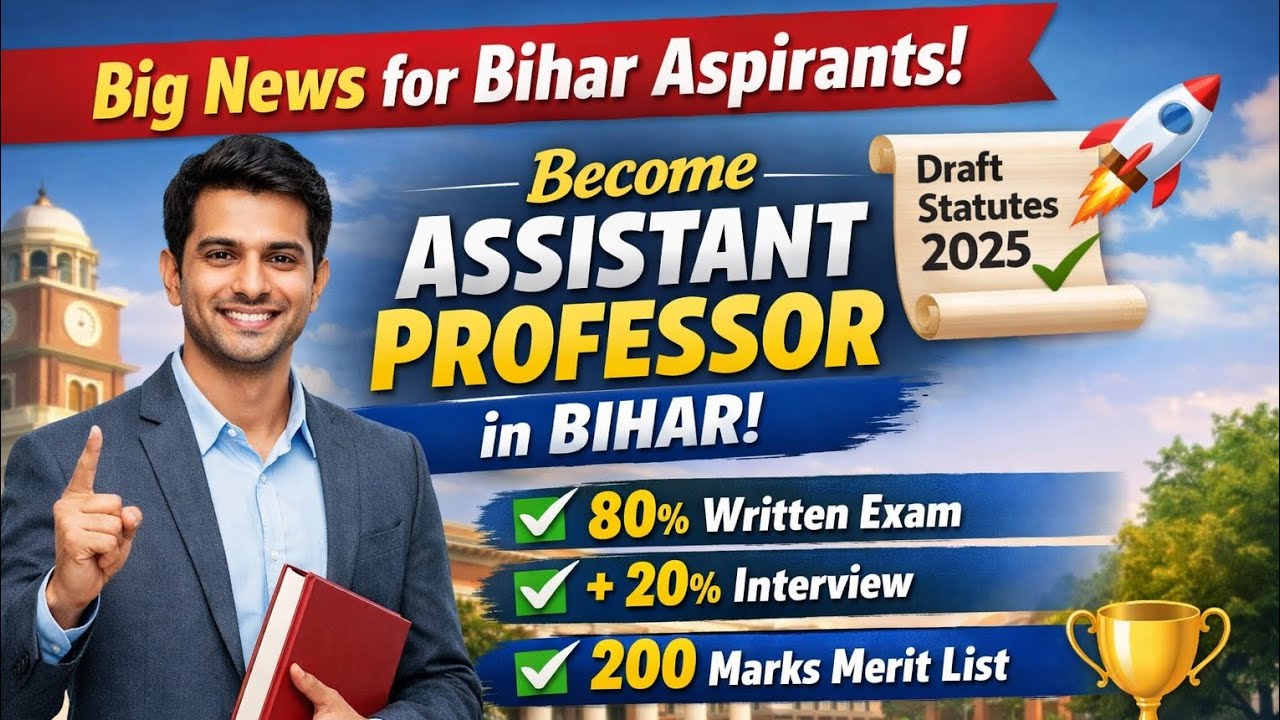  Good News for Bihar Aspirants | Assistant Professor New Rules 2025 | Draft Statutes Update