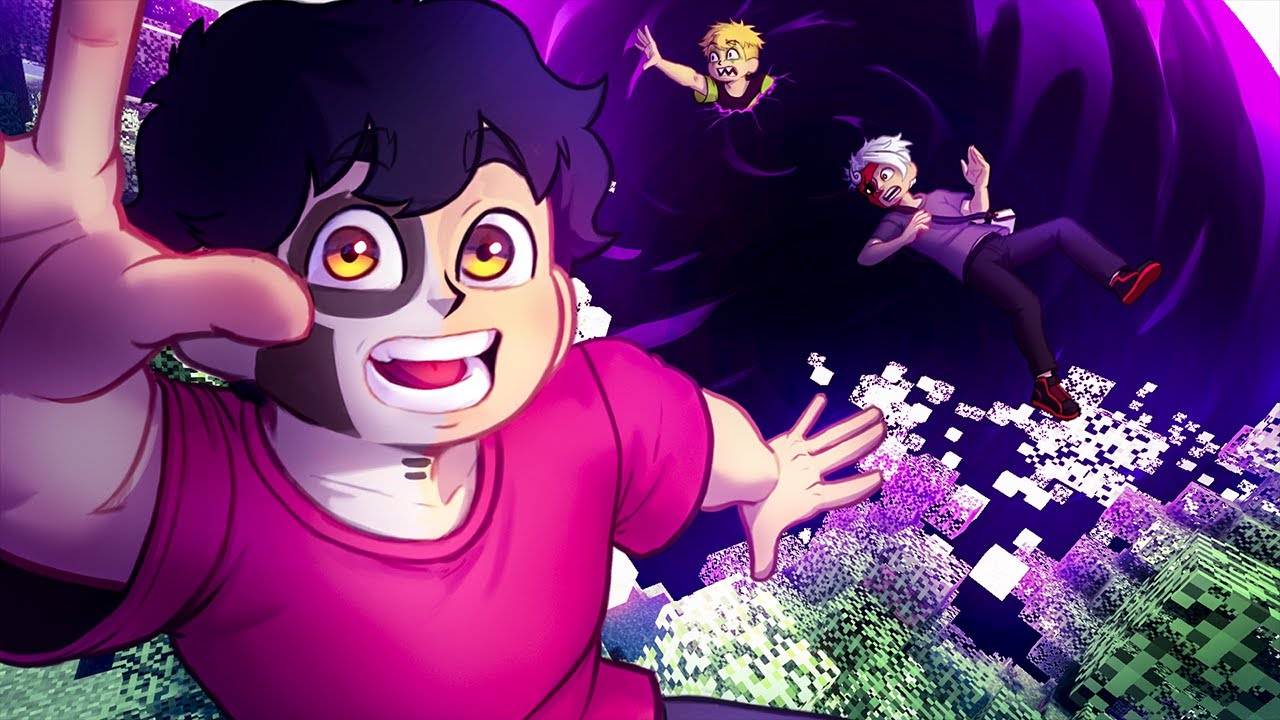 5 IDIOTAS FUGINDO DE UM BURACO NEGRO (no minecraft)