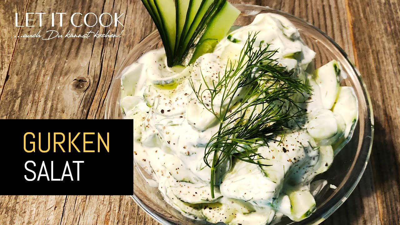 Gurkensalat mit Joghurt-Dill-Sauce (Super erfrischend, genau das richtige für diese Hitze)