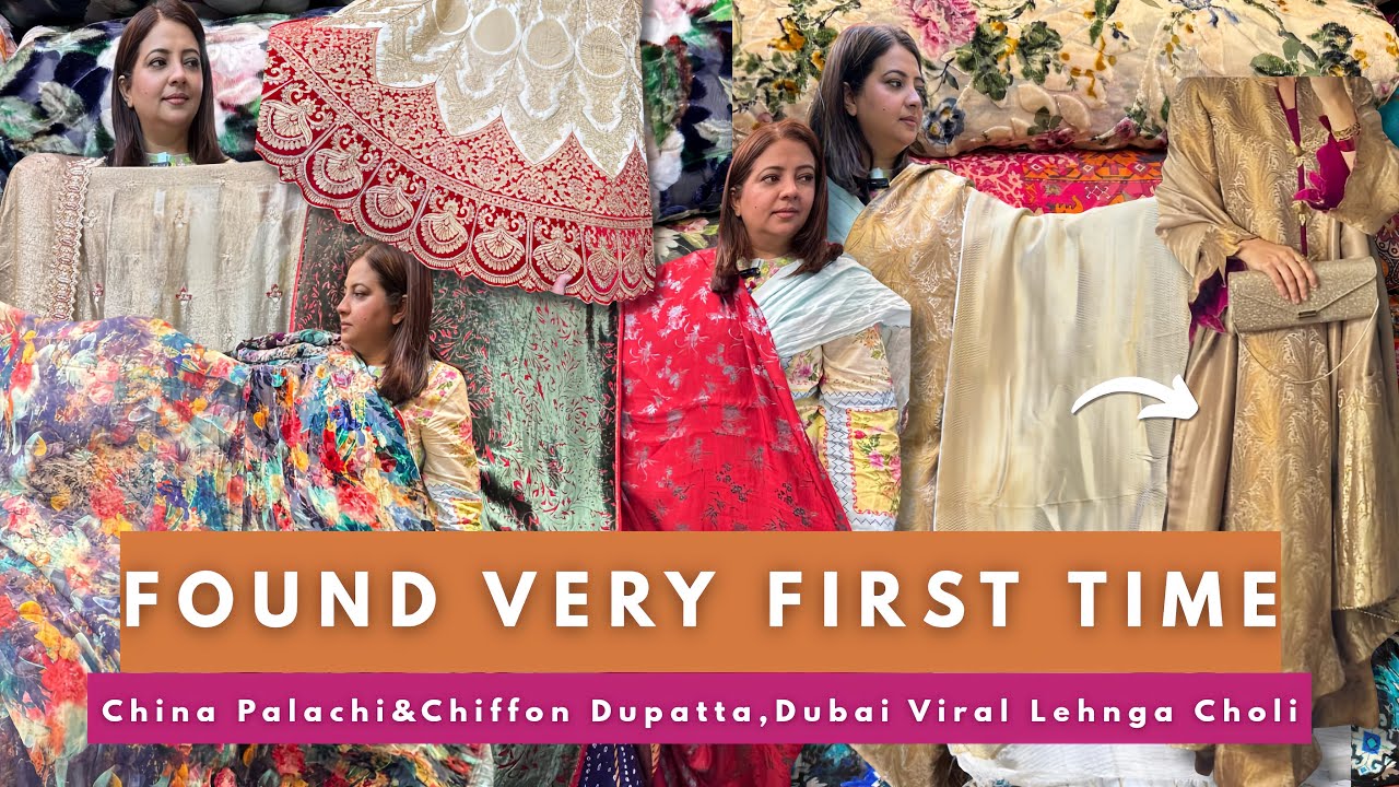 Beautiful China Palachi & Crinkle Chiffon Dupatta|China Patti With Beautiful Dupatta|Trendy Fabric 💕