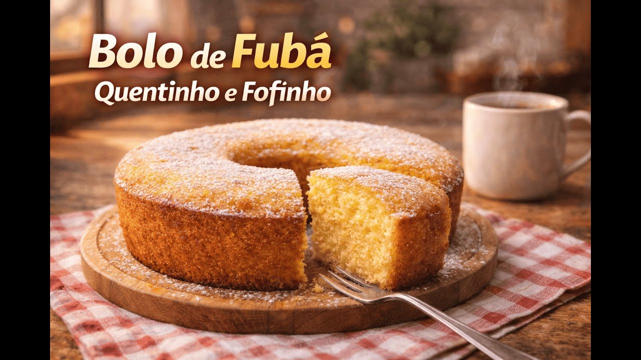 Bolo de Fubá Quentinho e Fofinho