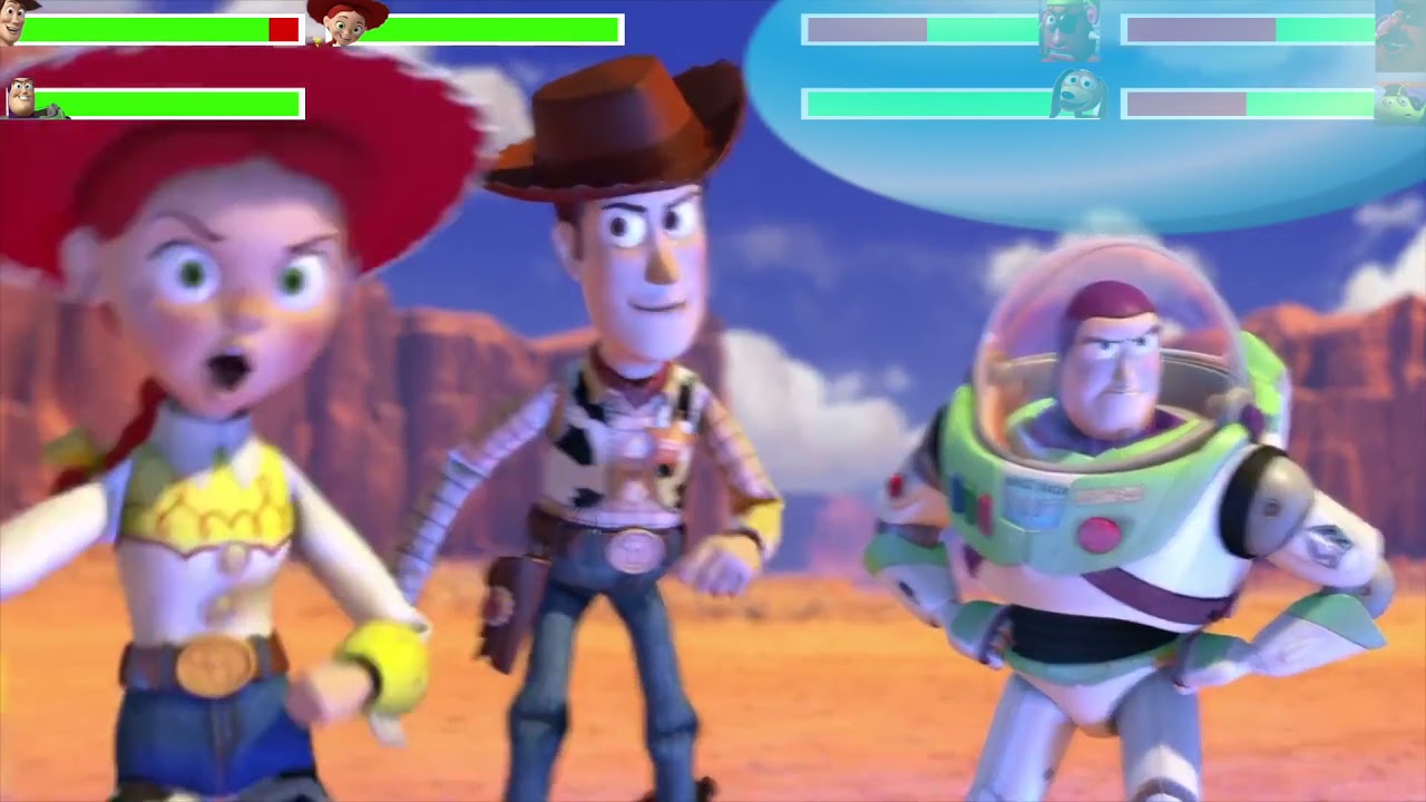Toy Story 3 (2010) Western Battle with healthbars (Edited By @GabrielD2002)
