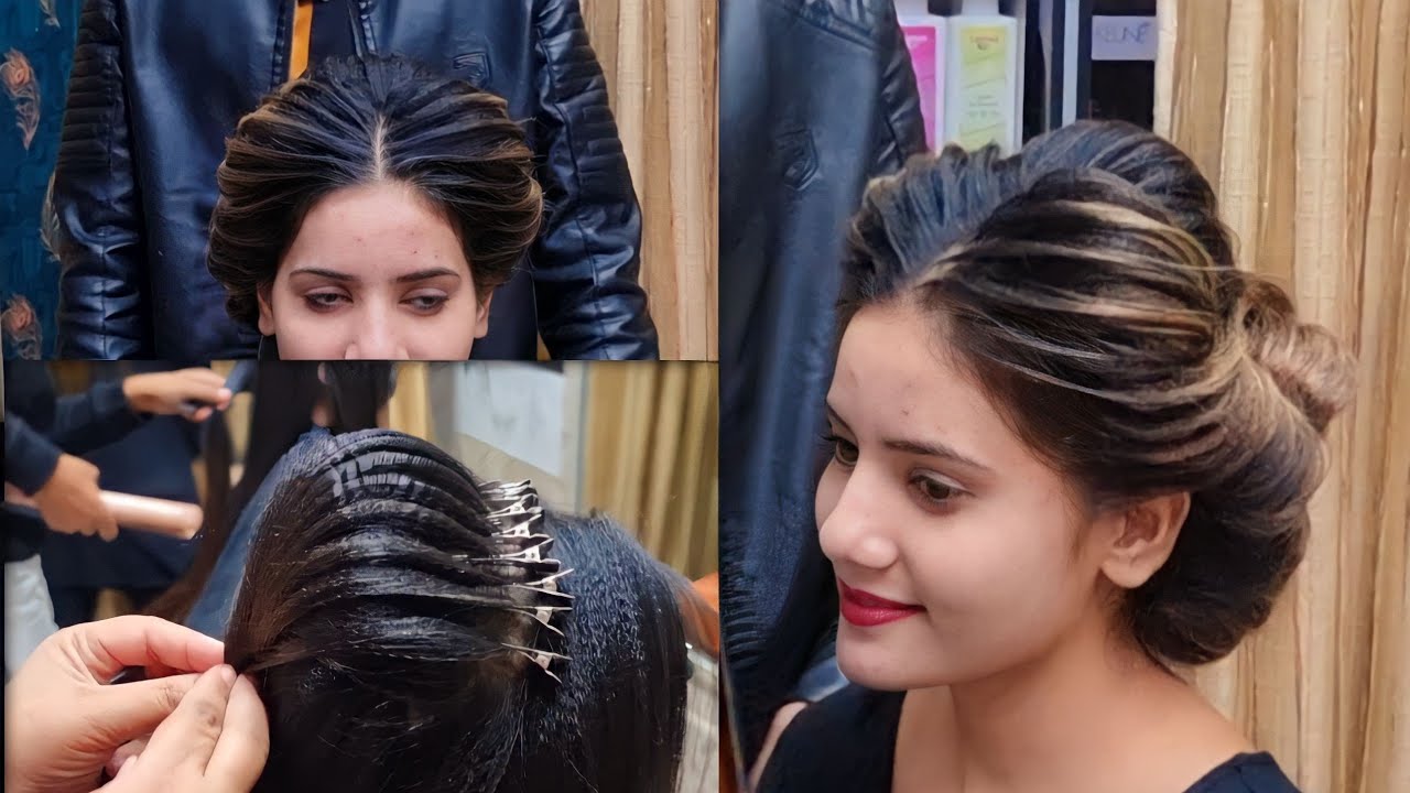 pakistani wedding hairstyles for medium hair || bridal hairstyle  Tutorial By Nazia Khan