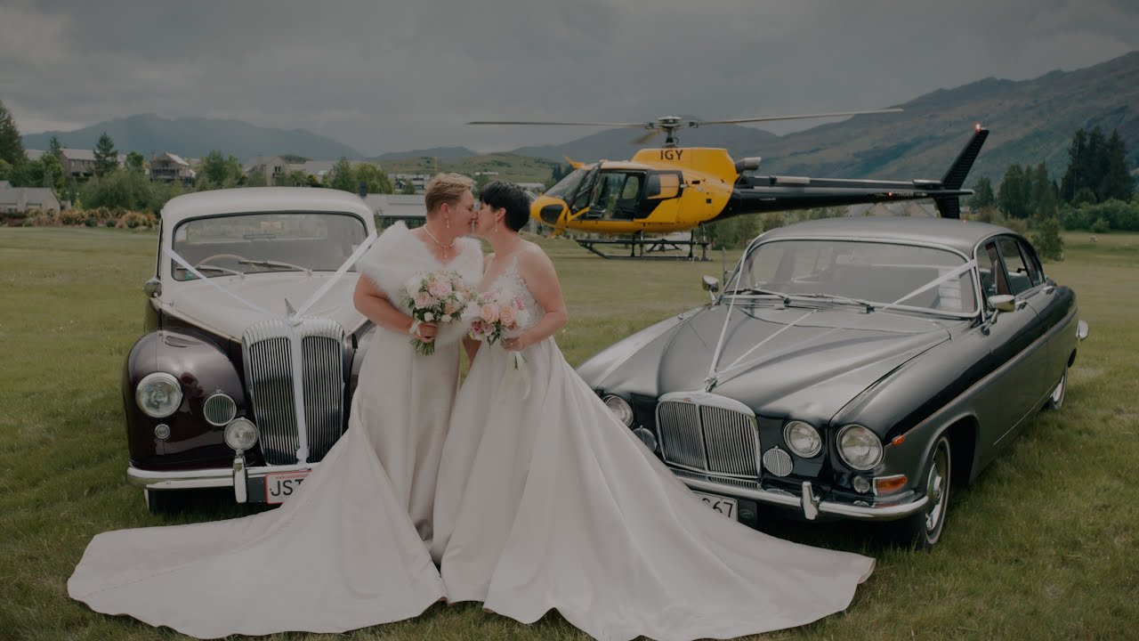 Amazing New Zealand Wedding, Helicopter Ride, Vintage Cars and more.