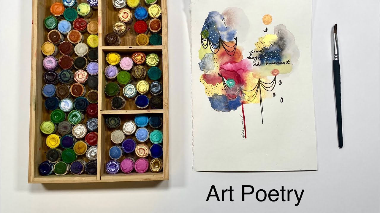 Mark Making over dried watercolour, video 2/2.