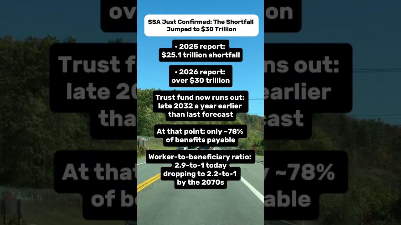 SSA&rsquo;s 2026 Report: Social Security Shortfall Jumps to Over $30 Trillion #socialsecurity #retirement