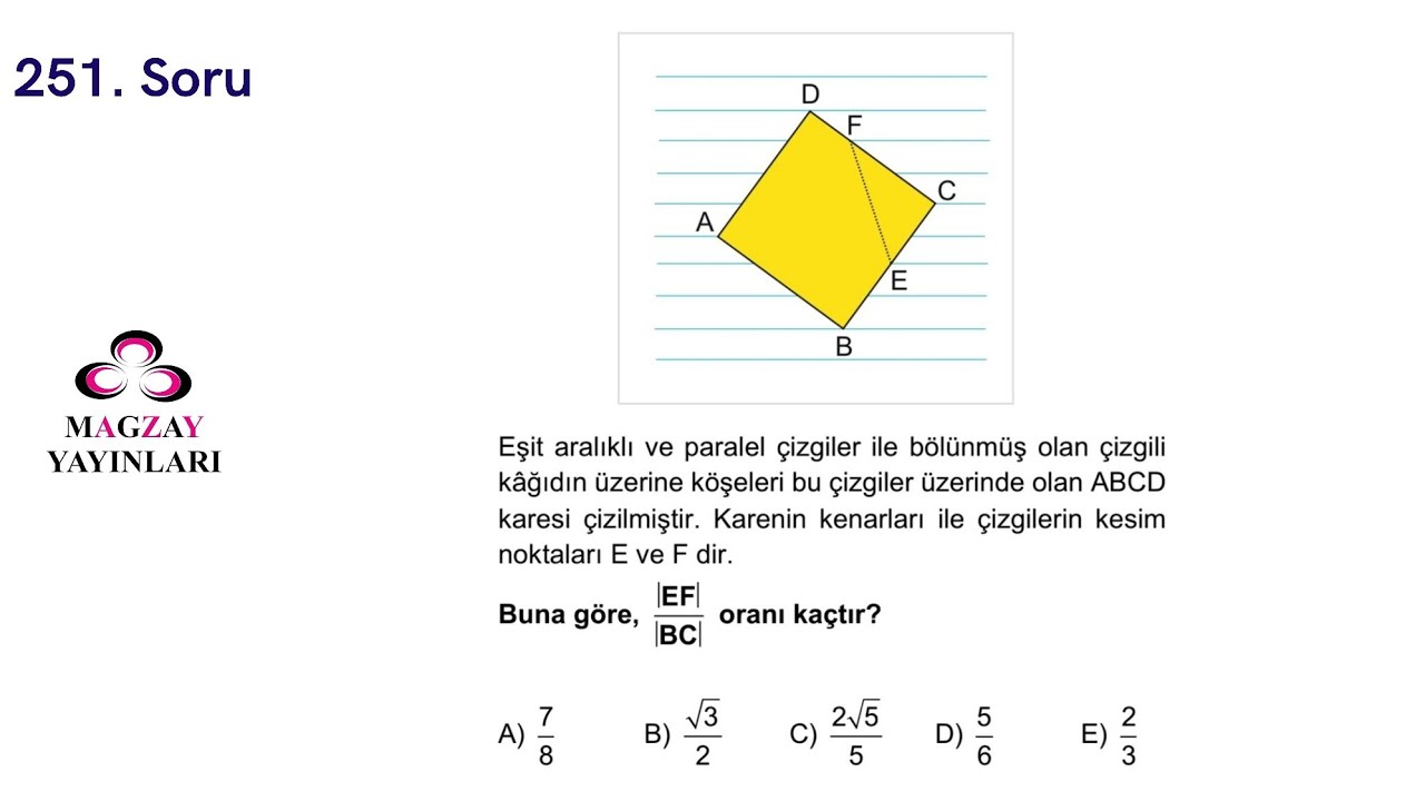 Günün Geometri Sorusu-251 (Magzay Yayınlarından) | YKS2025